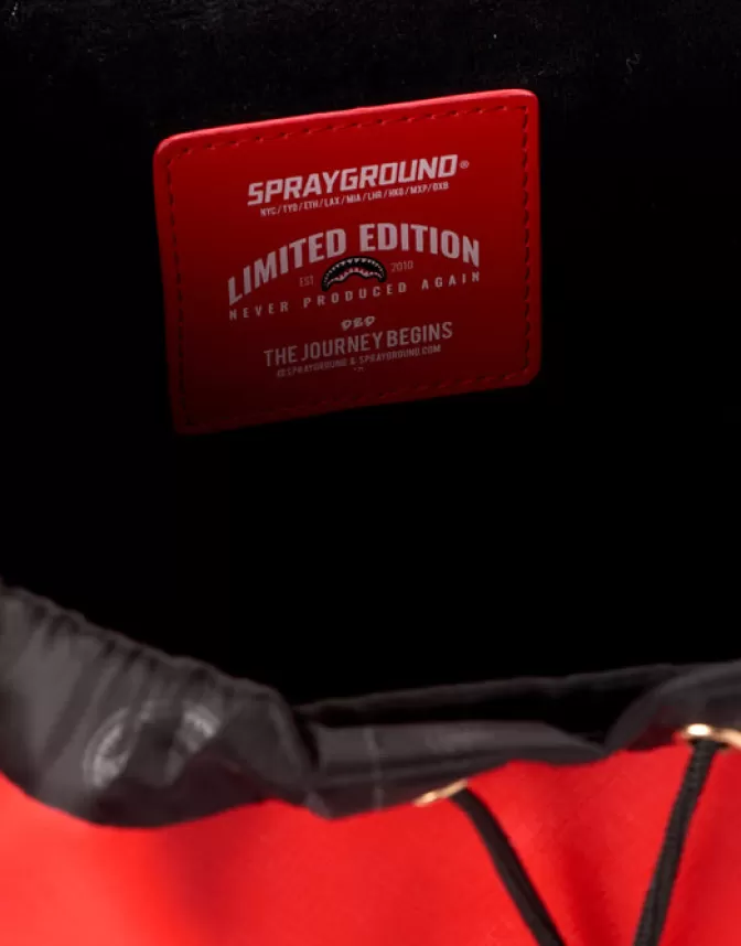 Sprayground Collezione Premium: Zaino da Viaggio Colline Design Esclusivo - Rosso Fuoco