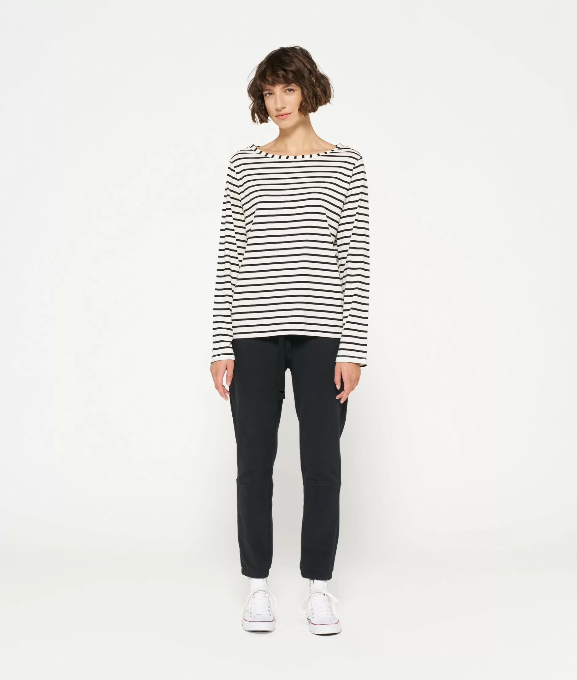 Maglietta Donna 10DAYS a Maniche Lunghe - Righe Moderne per Stile Casual Confortevole
