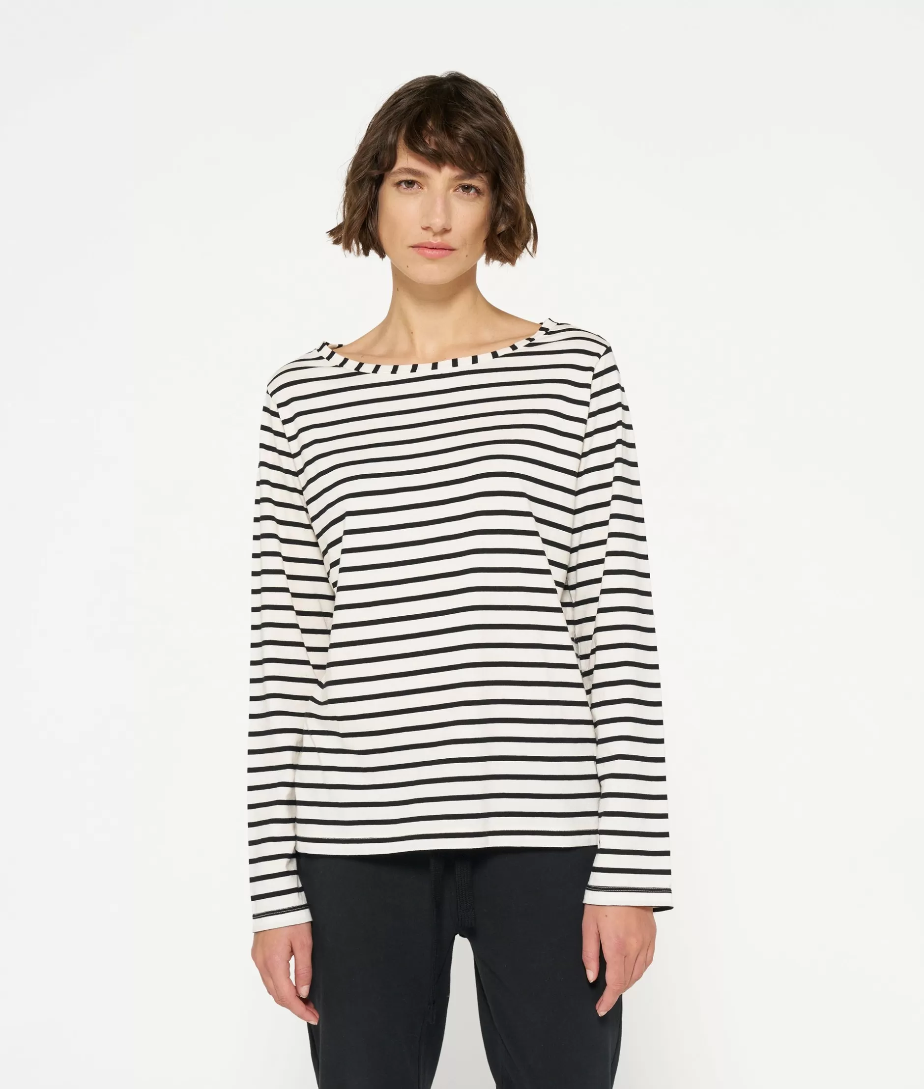 Maglietta Donna 10DAYS a Maniche Lunghe - Righe Moderne per Stile Casual Confortevole