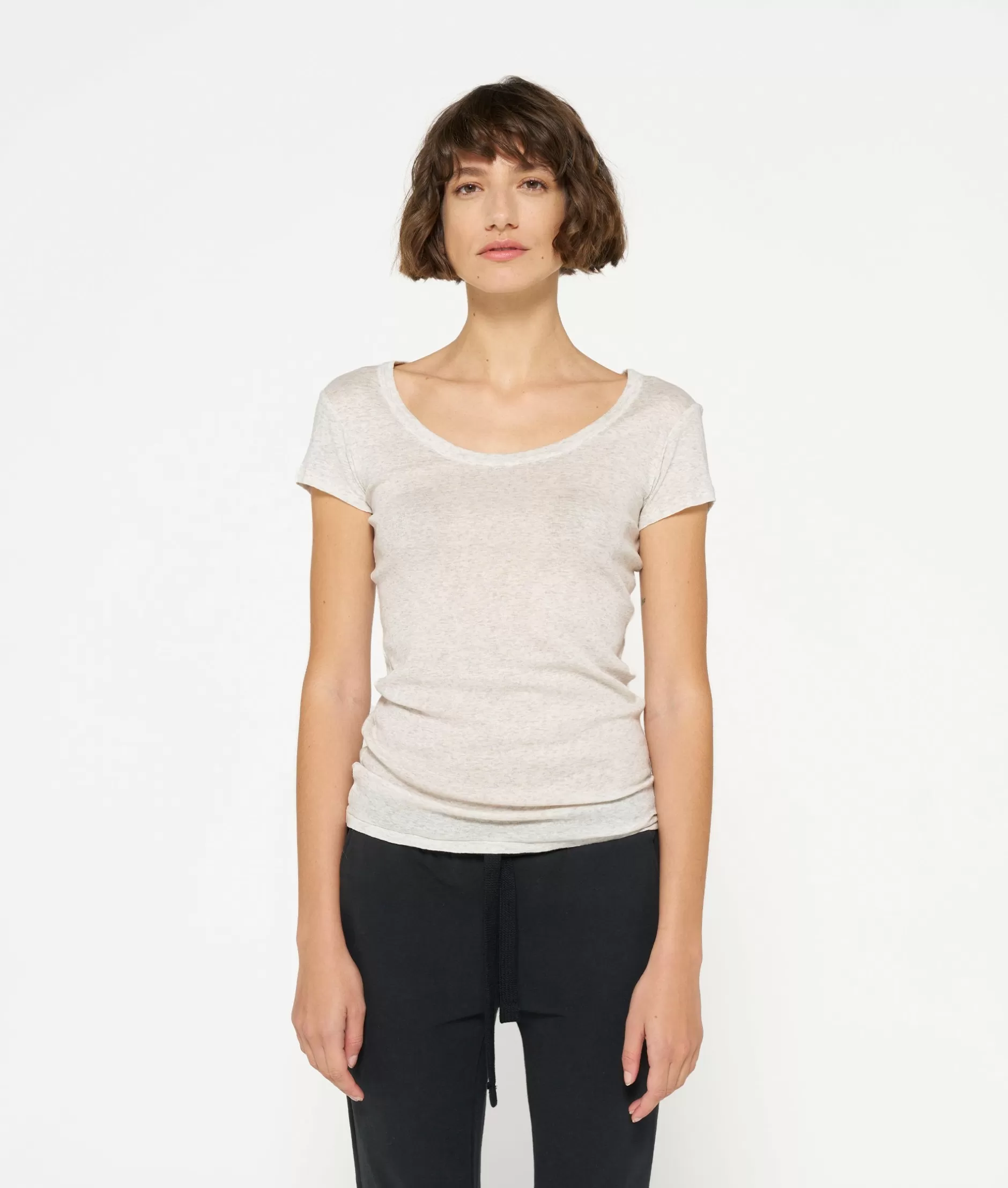 Maglia Donna 10DAYS - T-Shirt Slim Fit Modellante in Cotone per Stile Casual