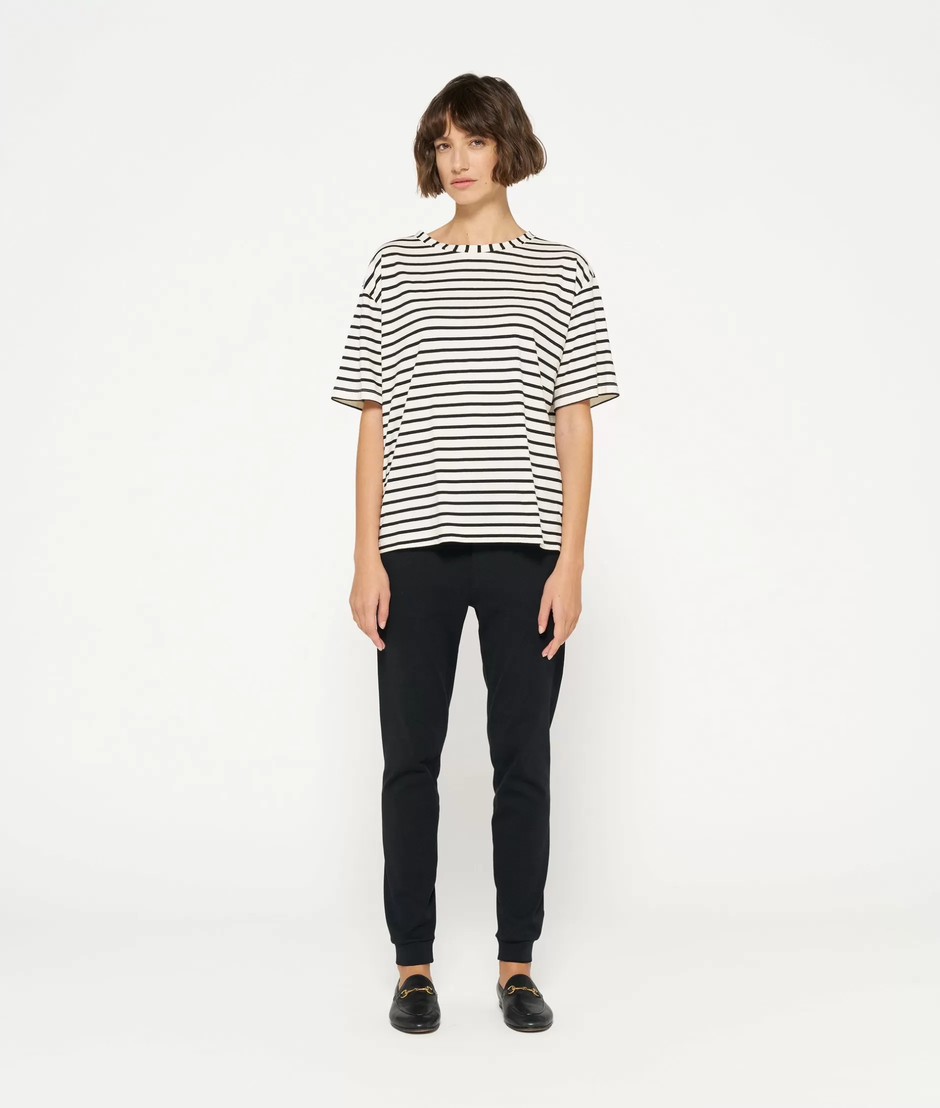 Maglietta Donna 10DAYS - Strisce Moderne in Cotone Essenziale, Design Versatile per Stilismo Casual