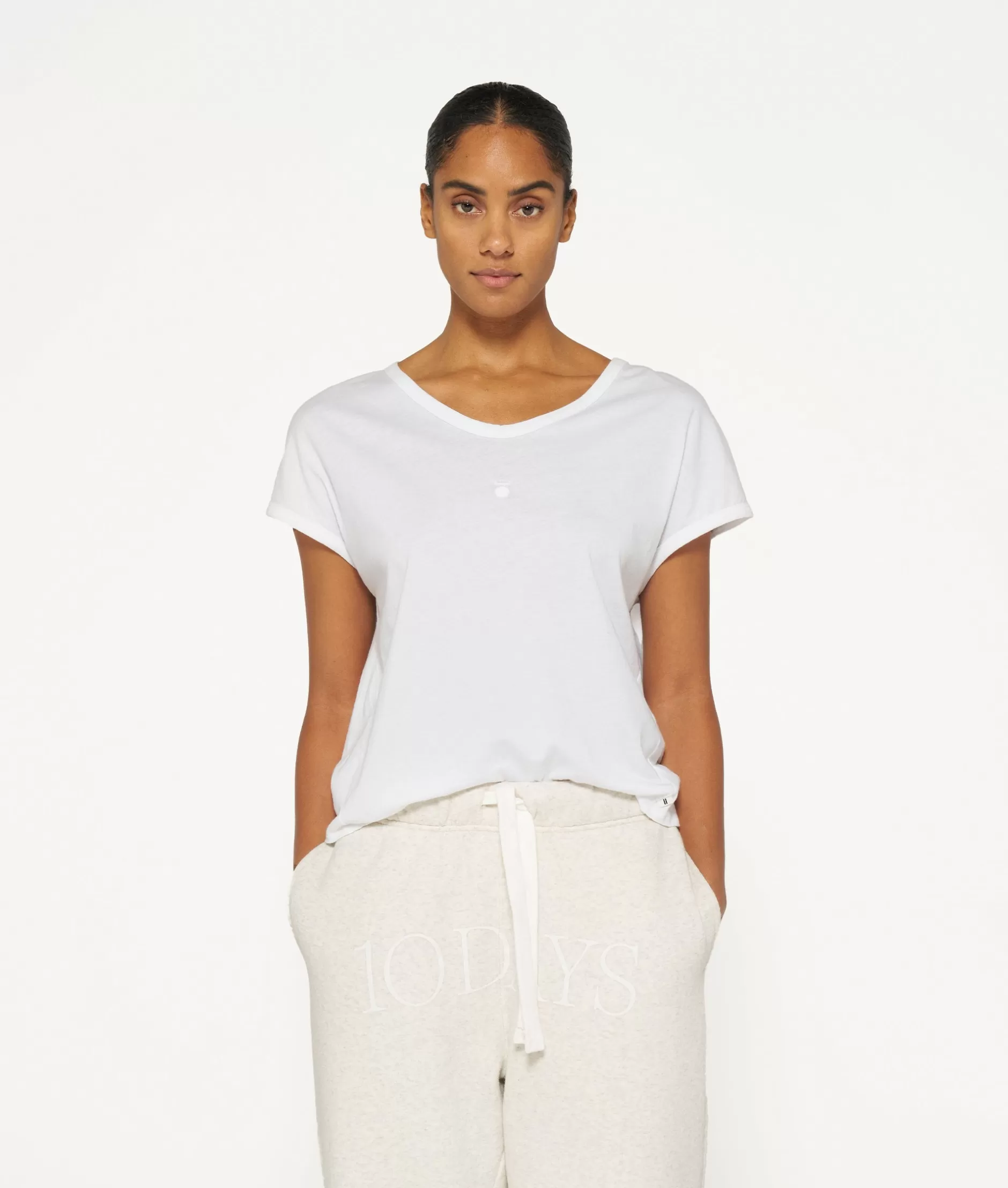 Magliette Essential Donna in Cotone Morbido con Scollo a V - Stile Senza Tempo per 10 Giorni di Look Perfetto