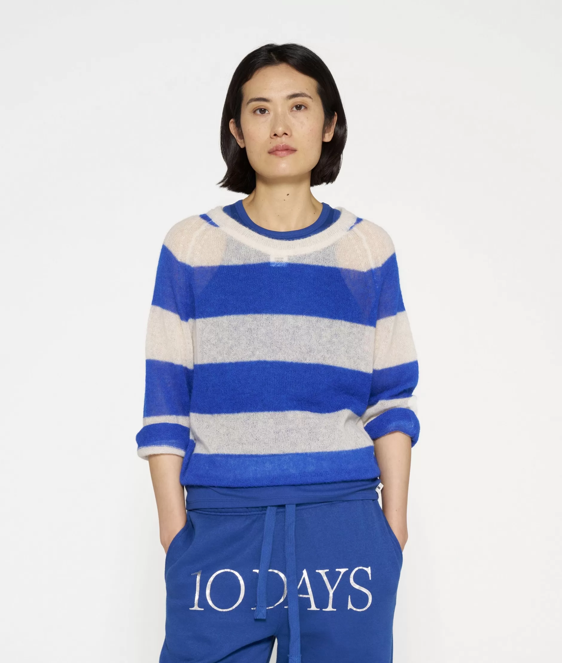 Maglione Donna 10DAYS in Tessuto Sottile - Righe Eleganti con Lavorazione Leggera, Stile Casual Confortevole per Tutto il Giorno