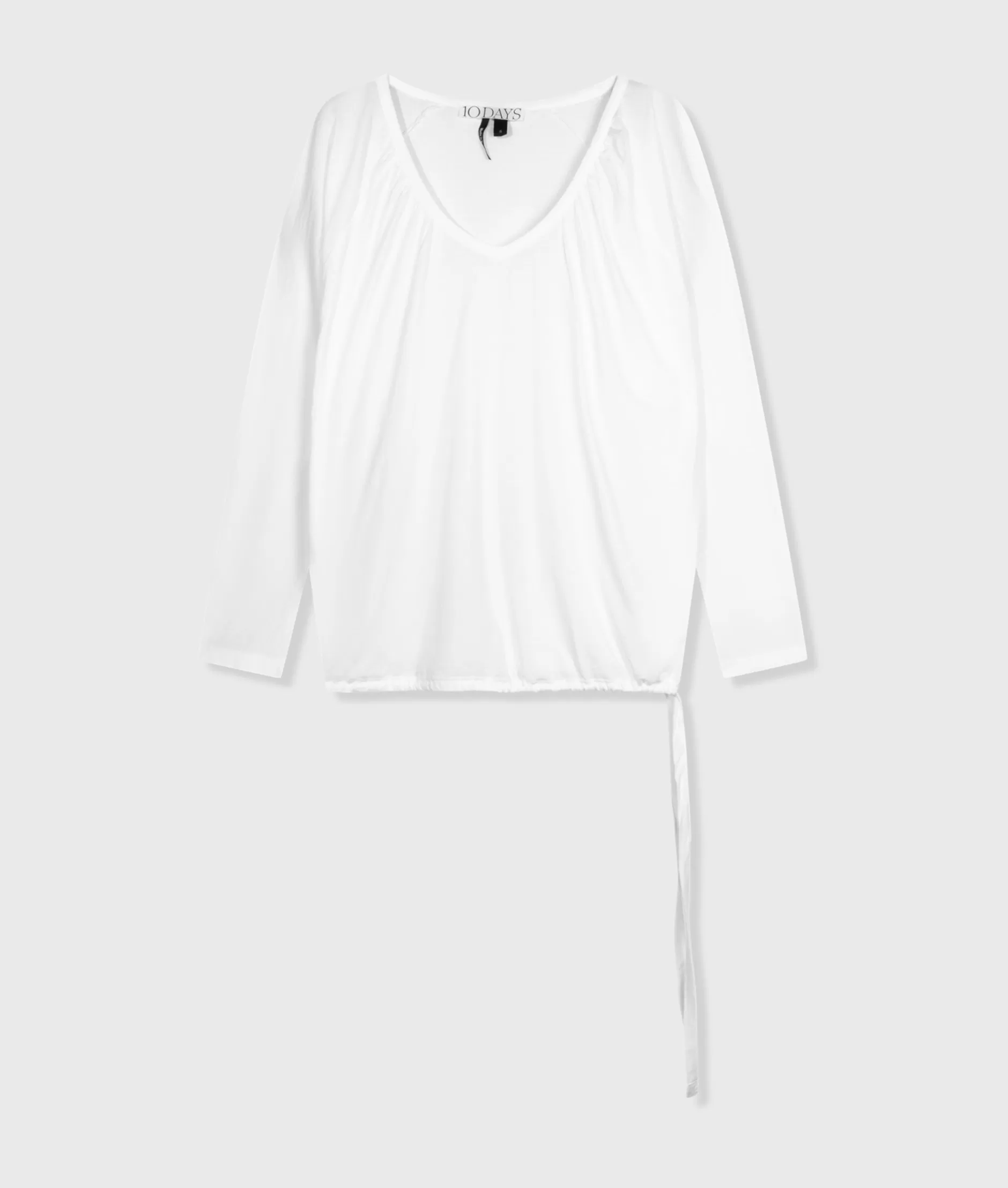 Maglia Donna 10DAYS Manica Lunga con Nodo Decorativo - T-Shirt Stilizzata per Look Casual ed Elegante