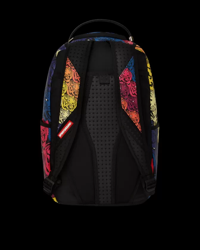 Zaino Sprayground Limited Edition - Design Tigre Rugginoso con Finiture Oro 24k - Schienale Ergonomico e Tasche Multifunzionali