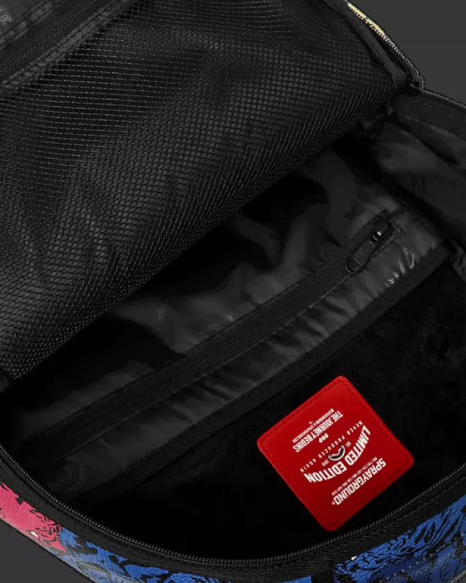 Zaino Sprayground Limited Edition - Design Tigre Rugginoso con Finiture Oro 24k - Schienale Ergonomico e Tasche Multifunzionali