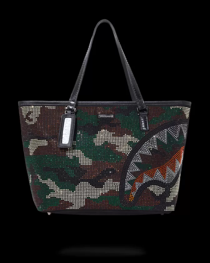Sprayground Originale - Borsa Shopping Trinity in Trama Mimetico | Zaino Tote Multifunzione con Tasche Laterali | Stile Urbano e Capienza Generosa
