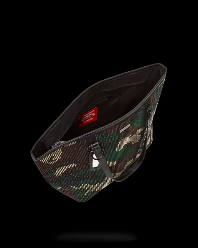 Sprayground Originale - Borsa Shopping Trinity in Trama Mimetico | Zaino Tote Multifunzione con Tasche Laterali | Stile Urbano e Capienza Generosa