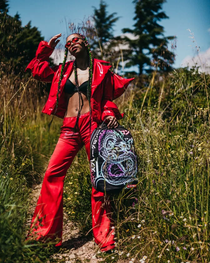 Sprayground - Zaino con Stampa Drago Notturno, Design Edgy e Stile Unico per l'Avventura Urbana