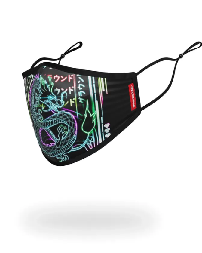 Mascherine Viso Sprayground - Design Esclusivo Drago Notturno Edizione Limitata 

Stampa Artistica con Dettagli Glow-in-the-Dark - Protezione Comfort Regolabile per Uso Quotidiano