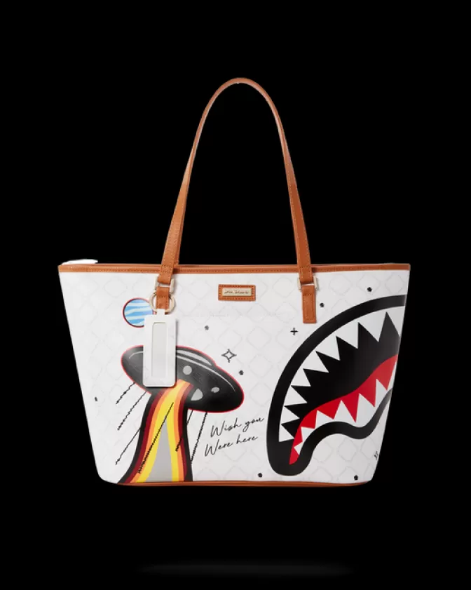 Sprayground Borsa UFO - Stampa Fantasia con Tinte Vivaci e Stile Futuristico