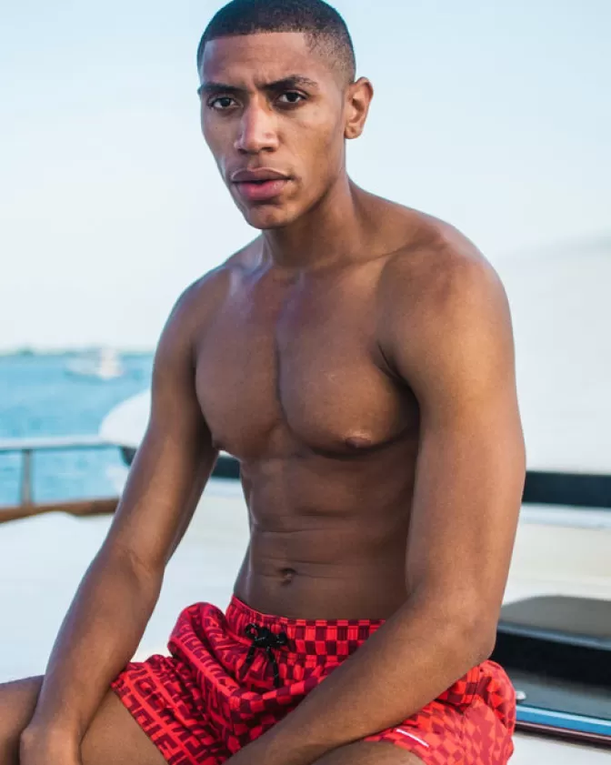 Sprayground Costumi da Bagno Uomo: Pantaloncini Nuoto con Stampa Veni Vidi Vici – Design Unico Shoto