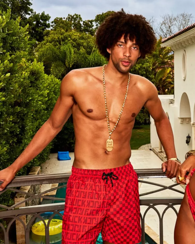 Sprayground Costumi da Bagno Uomo: Pantaloncini Nuoto con Stampa Veni Vidi Vici – Design Unico Shoto