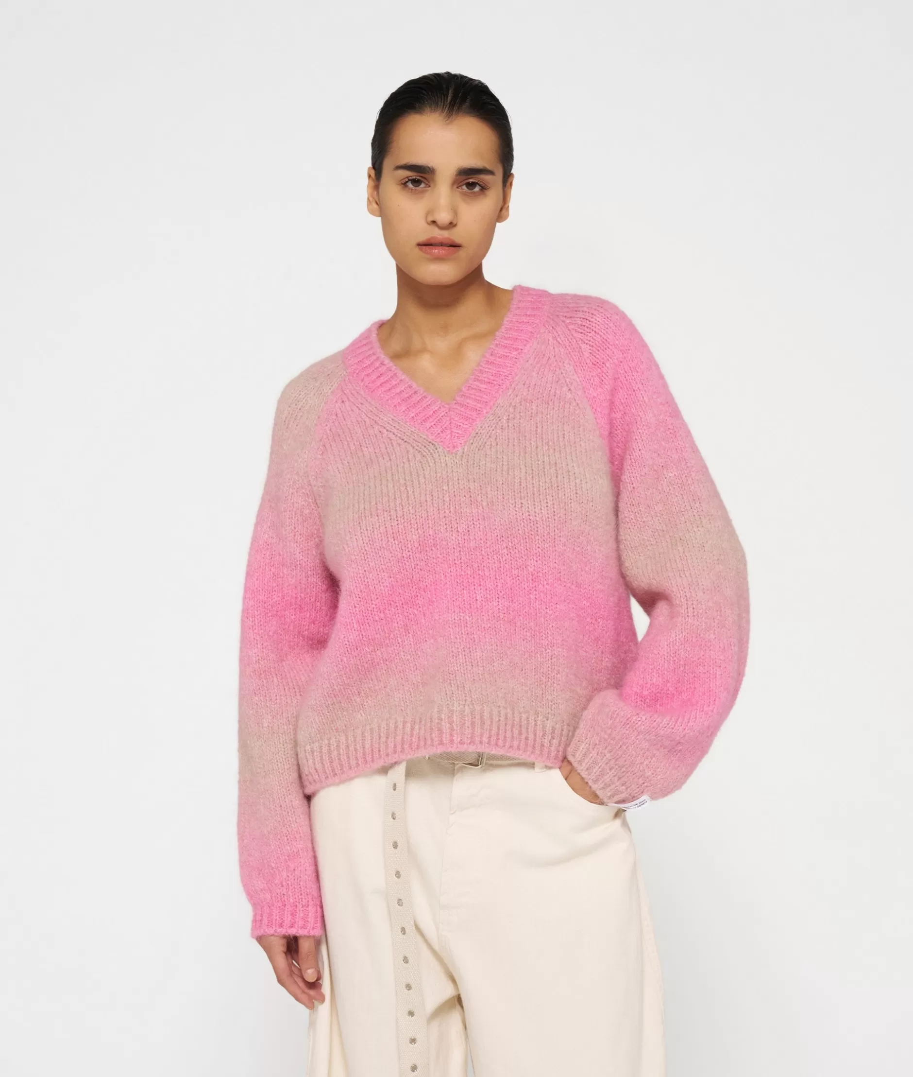Maglione Donna 10DAYS con Scollo a V - Lavorazione a Gradiente per un Look Autunnale Elegante