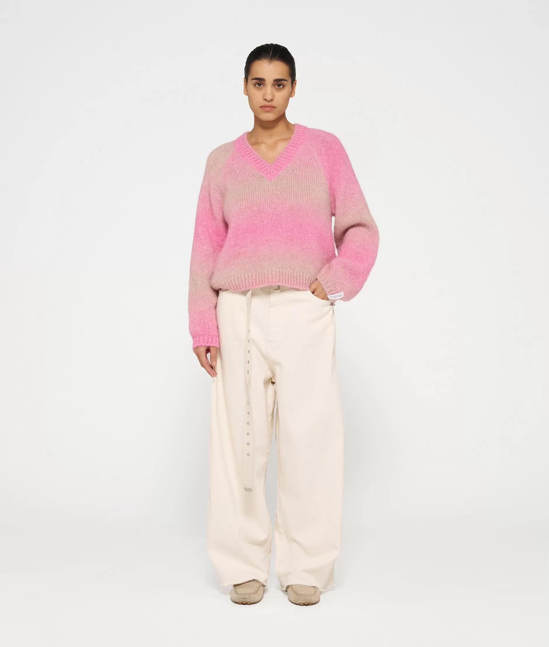 Maglione Donna 10DAYS con Scollo a V - Lavorazione a Gradiente per un Look Autunnale Elegante