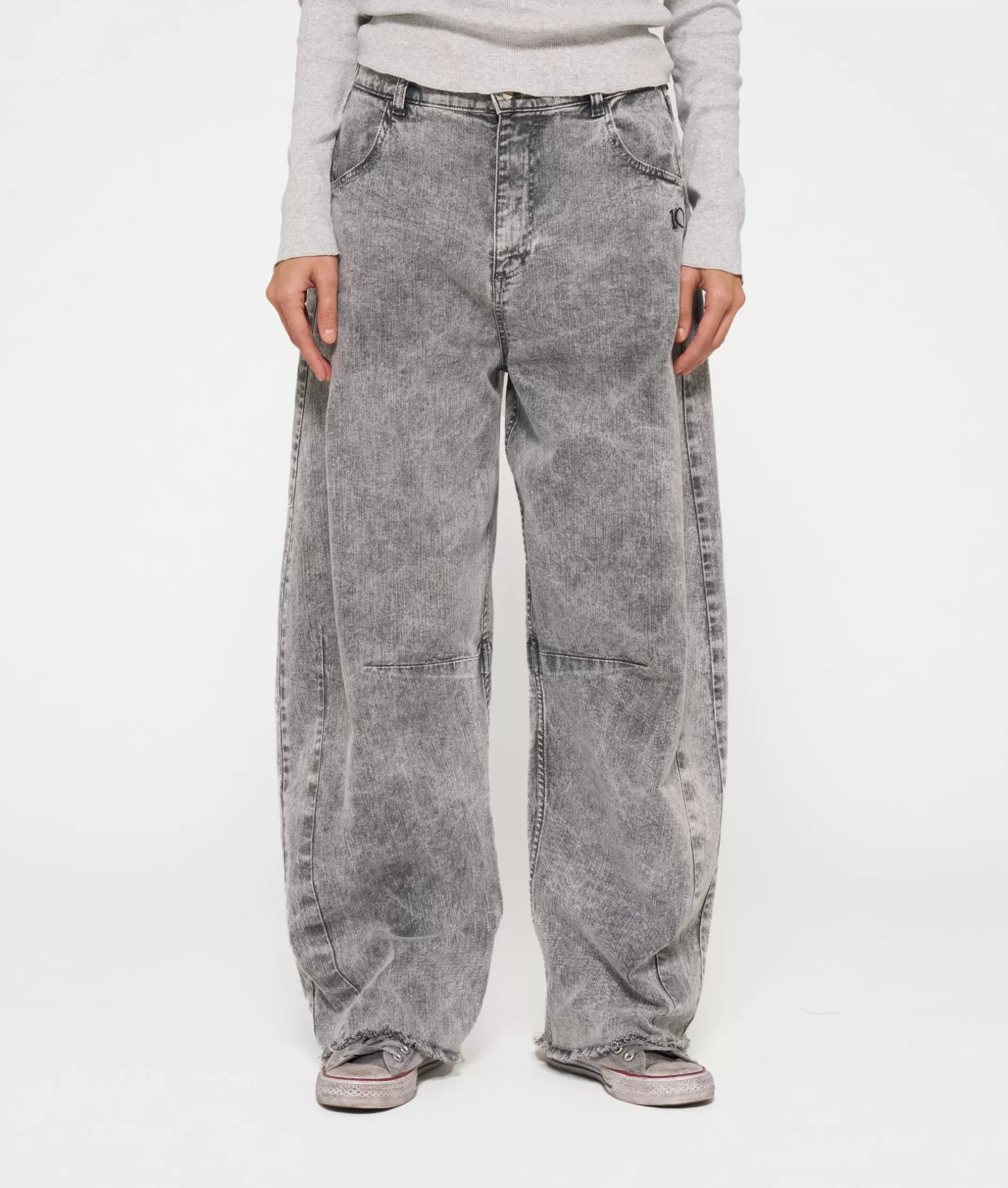 Jeans Donna Stile Cowboy 10DAYS - Pantaloni a Vita Alta con Finiture Lavate, Moda Casual e Vestibilità Perfectta per Tutto il Giorno