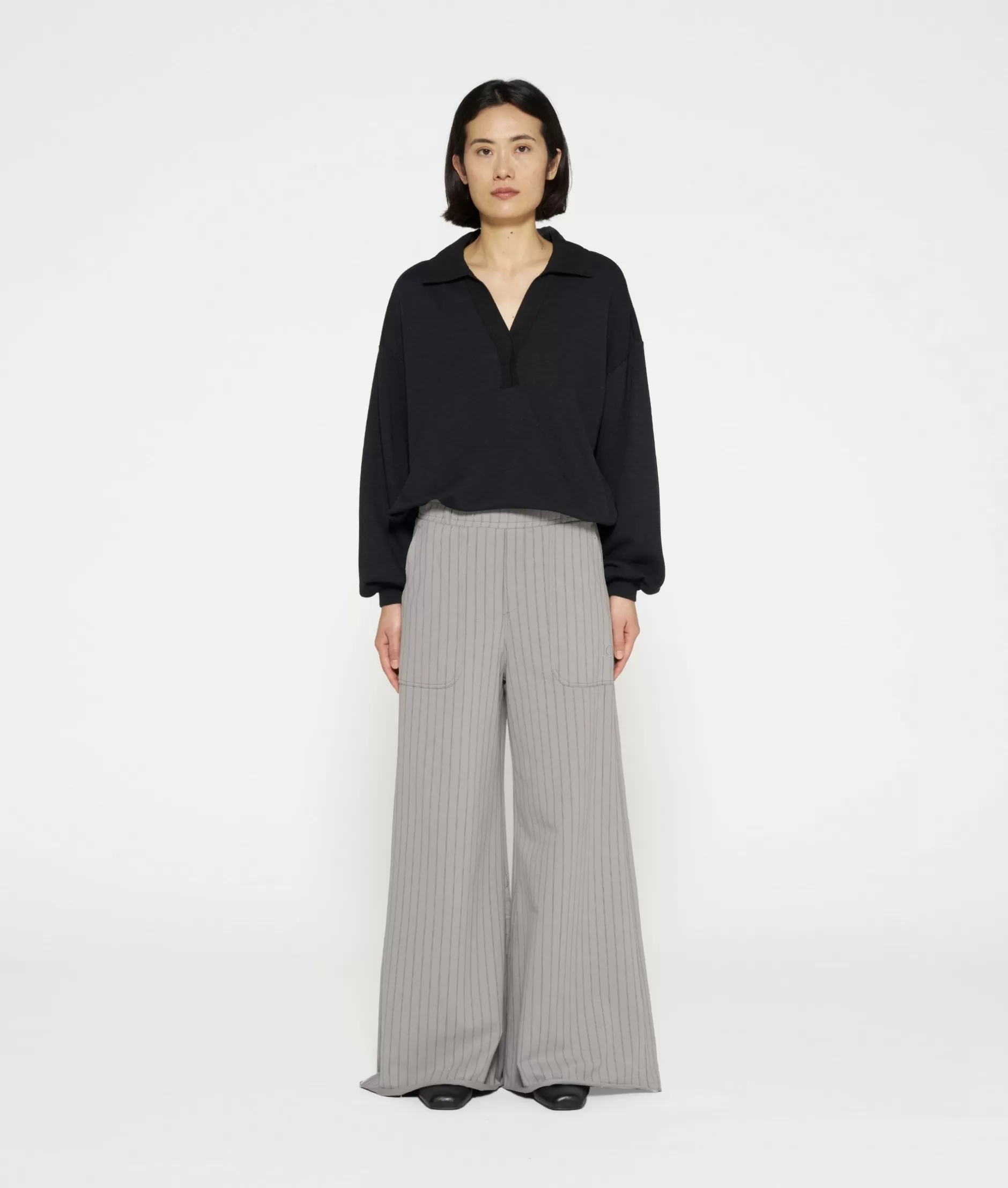 Jogger Donna 10DAYS - Pantaloni Confortevoli con Stampa Righe Sottili e Taglio Wide, Design Moderno per Sport e Tempo Libero