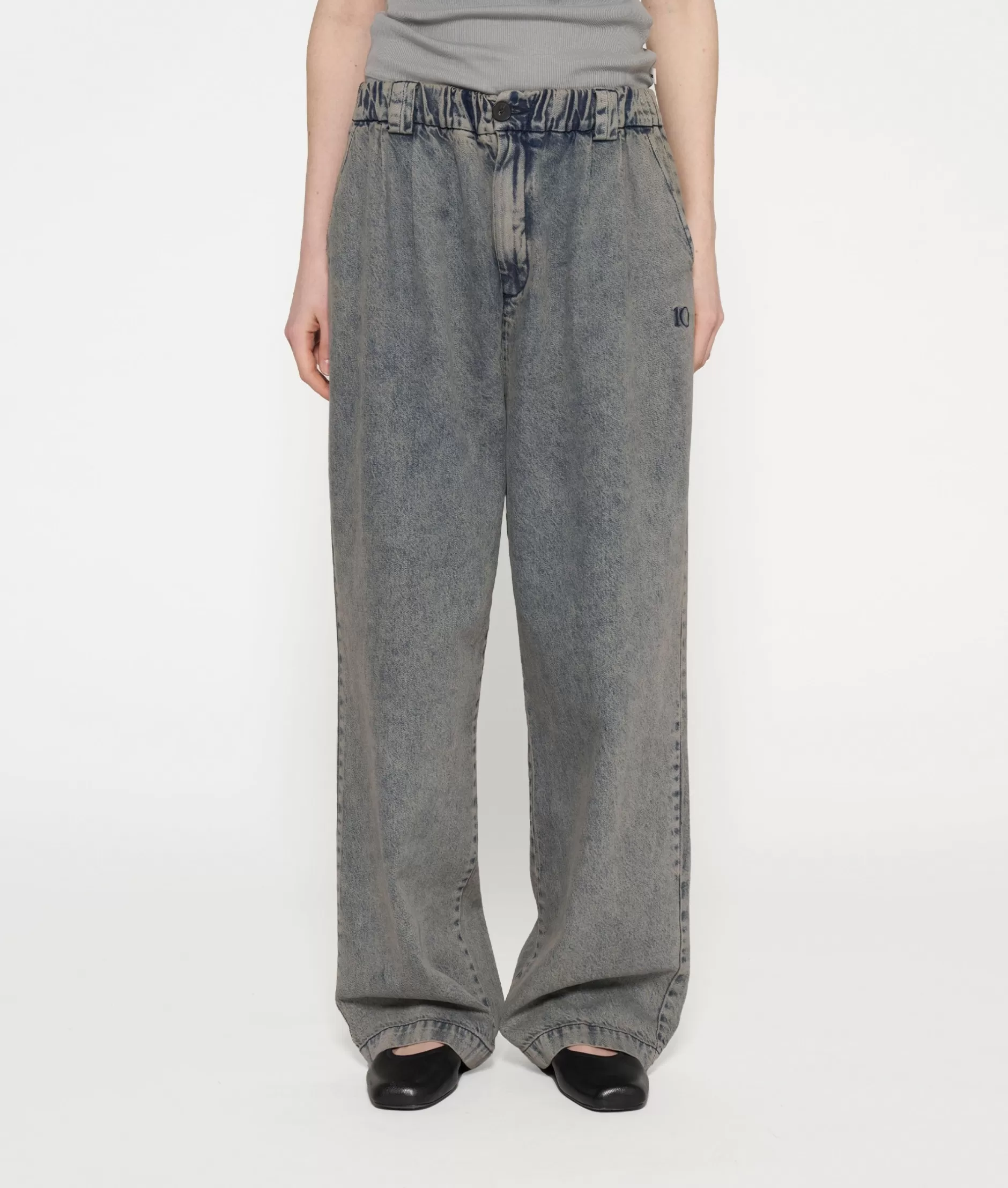 Pantaloni Denim Donna 10DAYS - Taglio Wide Leg con Morbida Fluidità, Vestibilità Comoda per Stile Casual Effortless