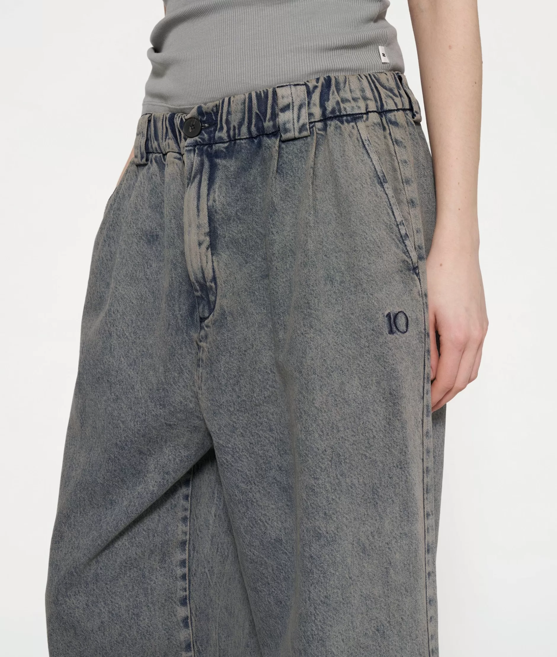 Pantaloni Denim Donna 10DAYS - Taglio Wide Leg con Morbida Fluidità, Vestibilità Comoda per Stile Casual Effortless
