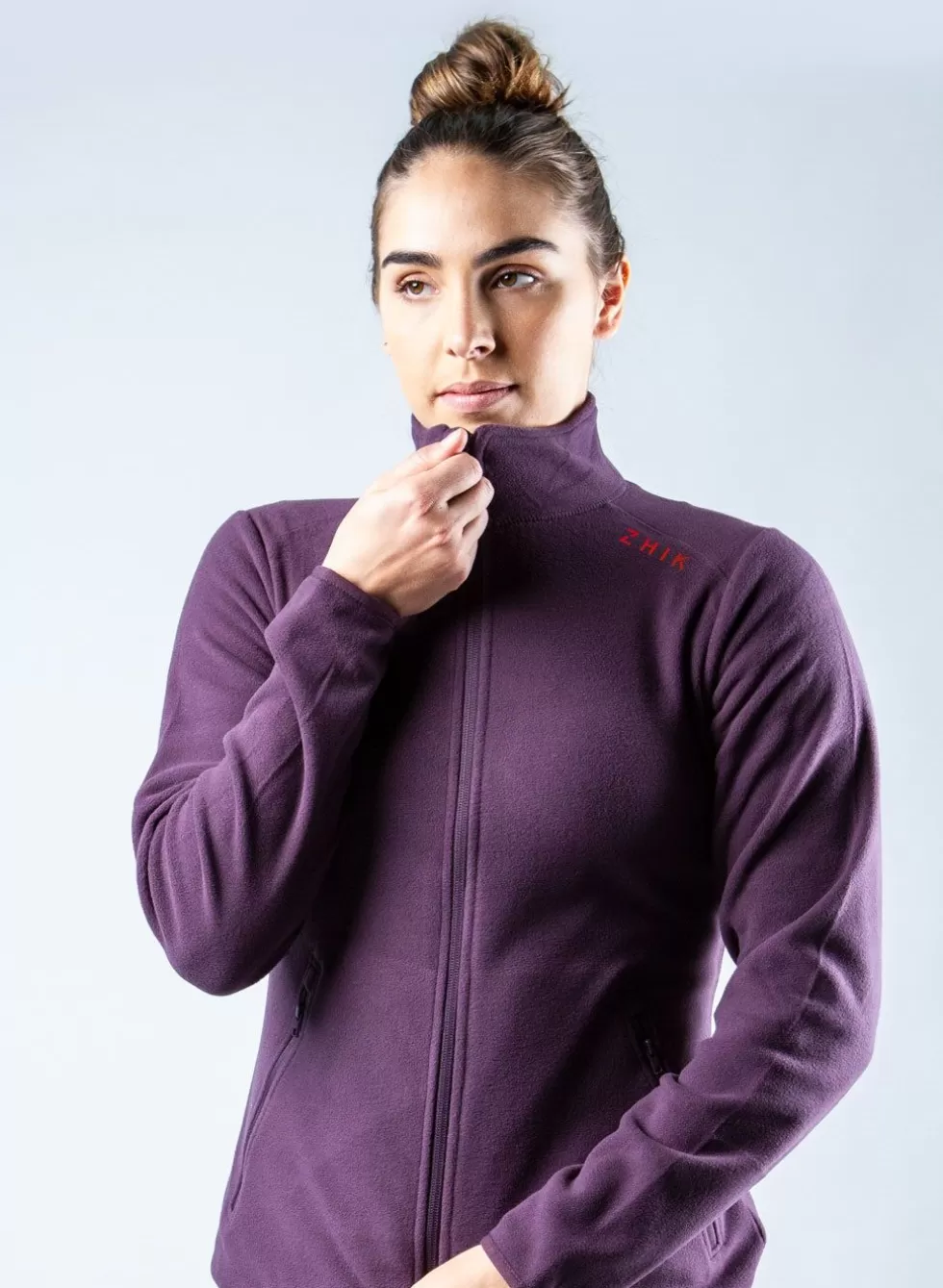 Ametista Giacca in Pile Donna con Zip Integrale - Felpa Termica Elegante per Stagioni Fredde, Chiusura Frontale Completa e Design Femminile