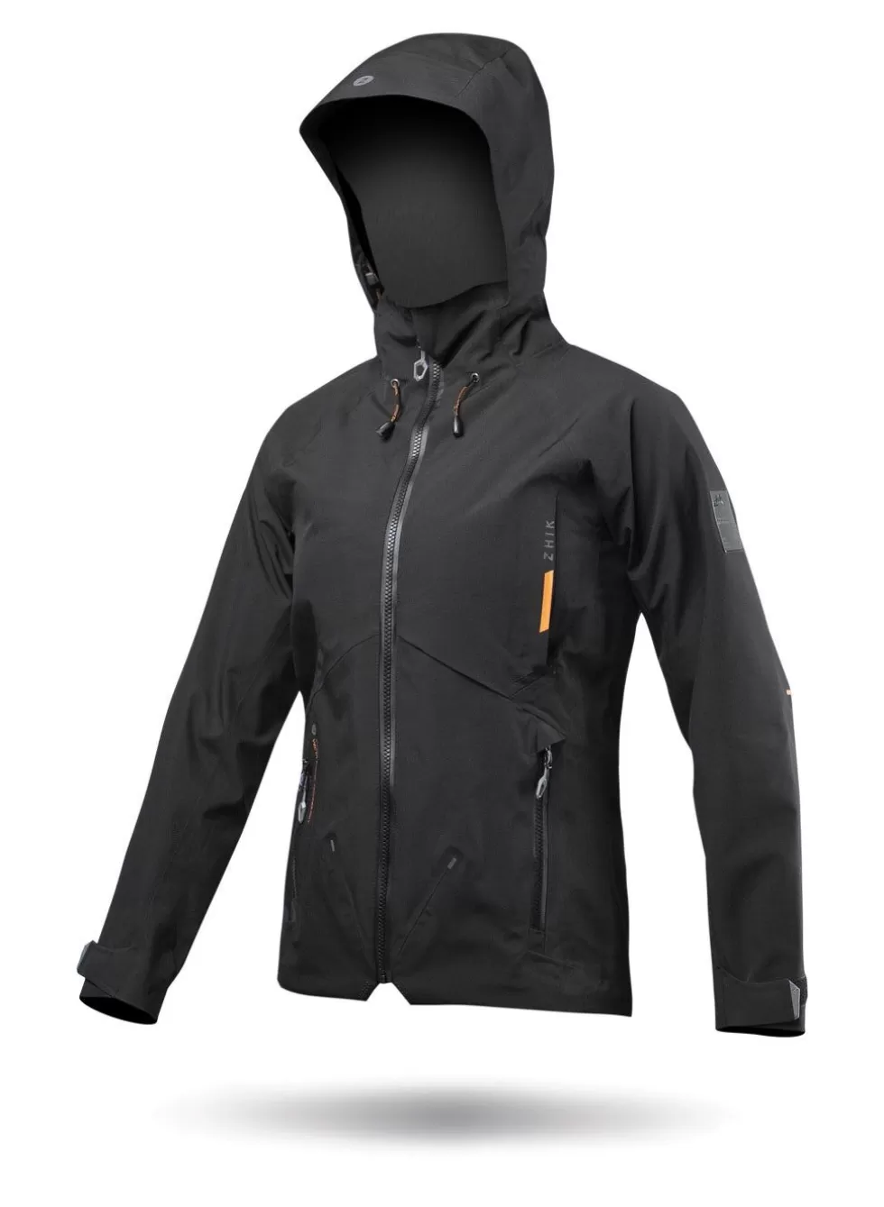 Saldi Inverno - Giacca Impermeabile Donna Nero Antivento, Cappuccio Regolabile, Calda Ins200 per Escursioni