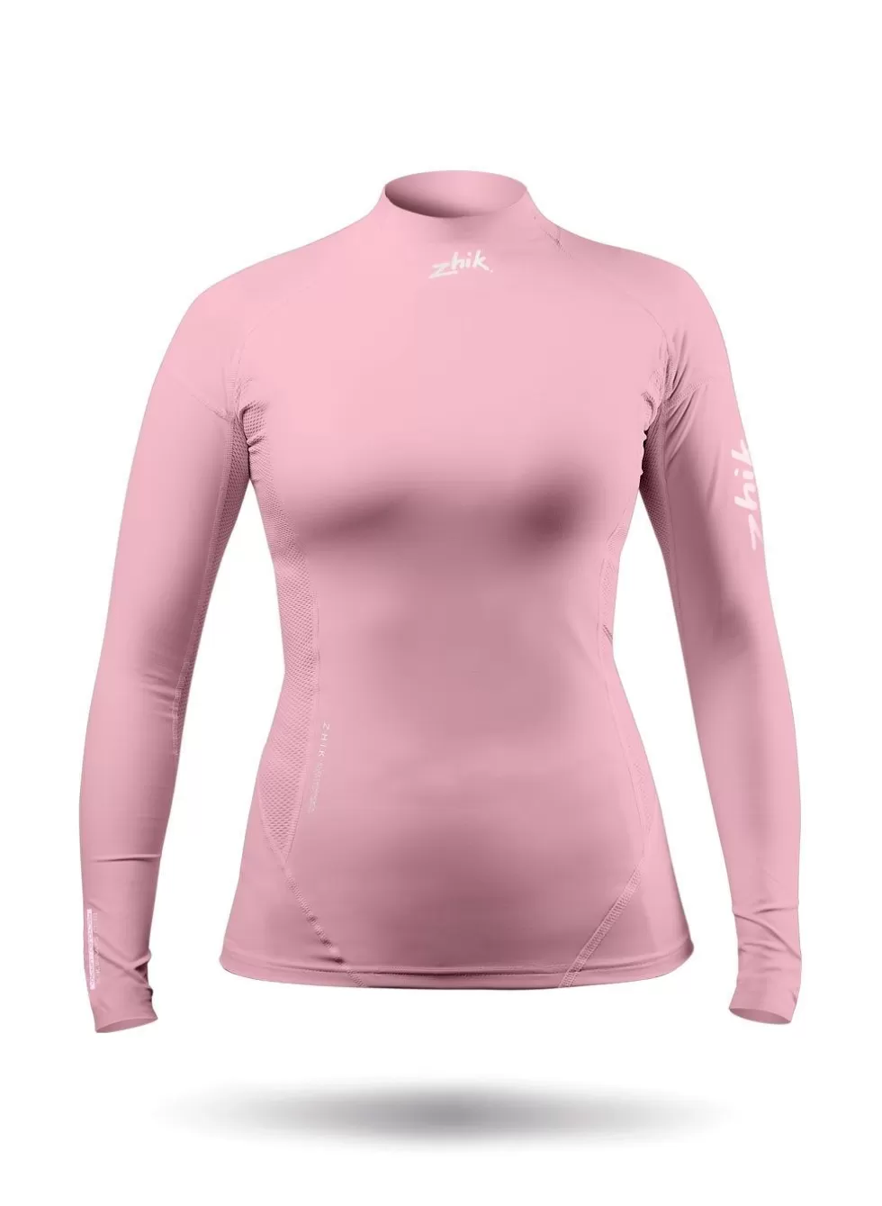 Maglietta Termica Donna con Protezione UV - Tessuto Elasticizzato Ecologico, Manica Lunga in Rosa Chiaro per Attività All'aperto