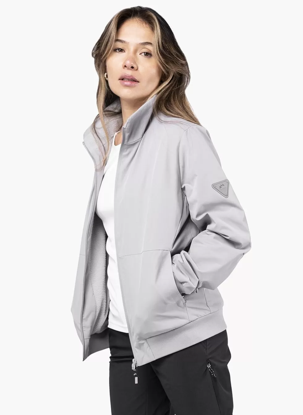 Giubbotto Donna in Felpa Termica Platino - Modello Aviator Elegante con Sconto Imperdibile