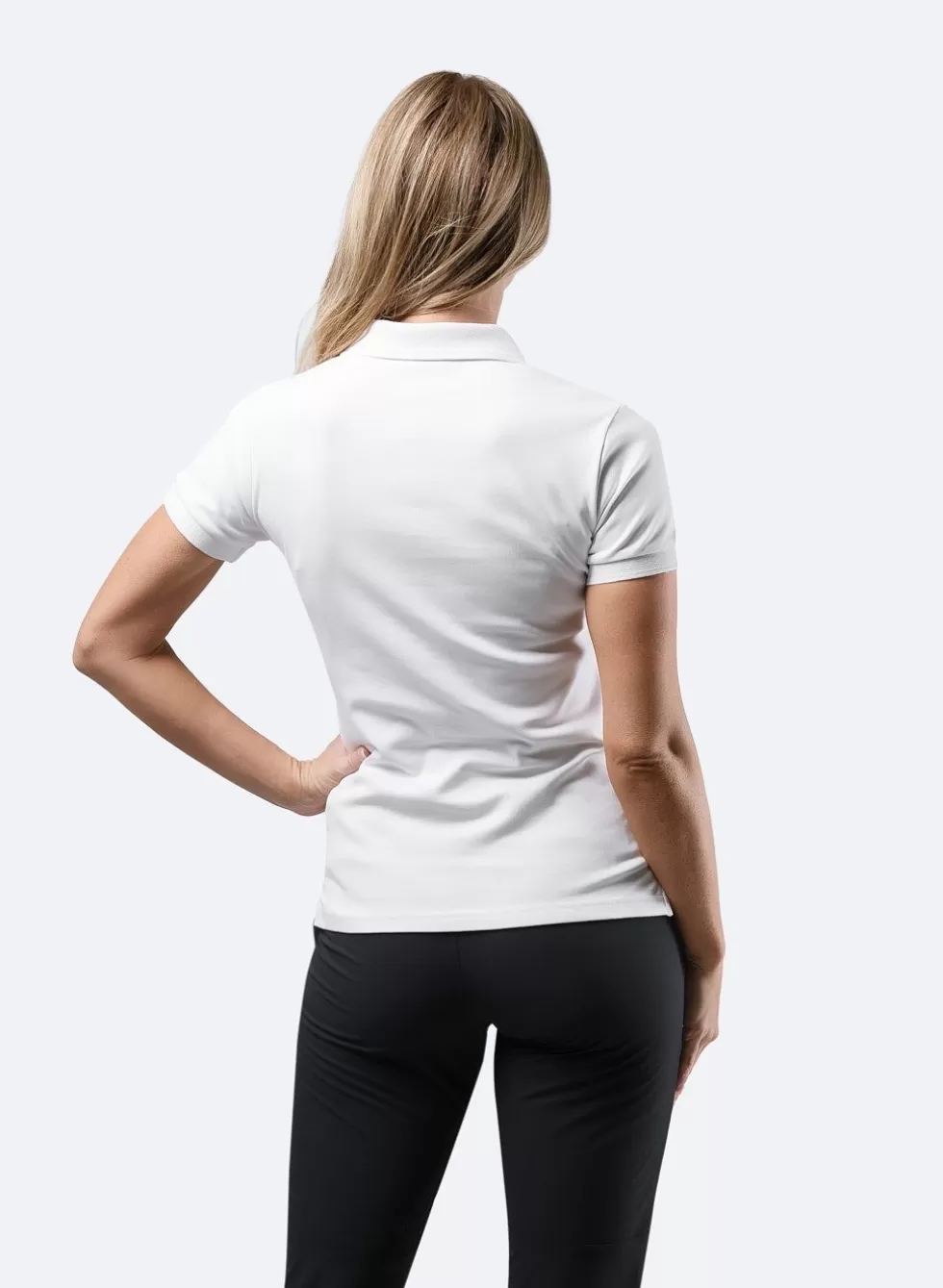 Maglietta Polo Donna in Puro Cotone Pima - Bianco Candido con Finiture Eleganti  
Comfort Senza Tempo per Look Casual e Sportivo  
Edizione Limitata con Taglio Femminile
