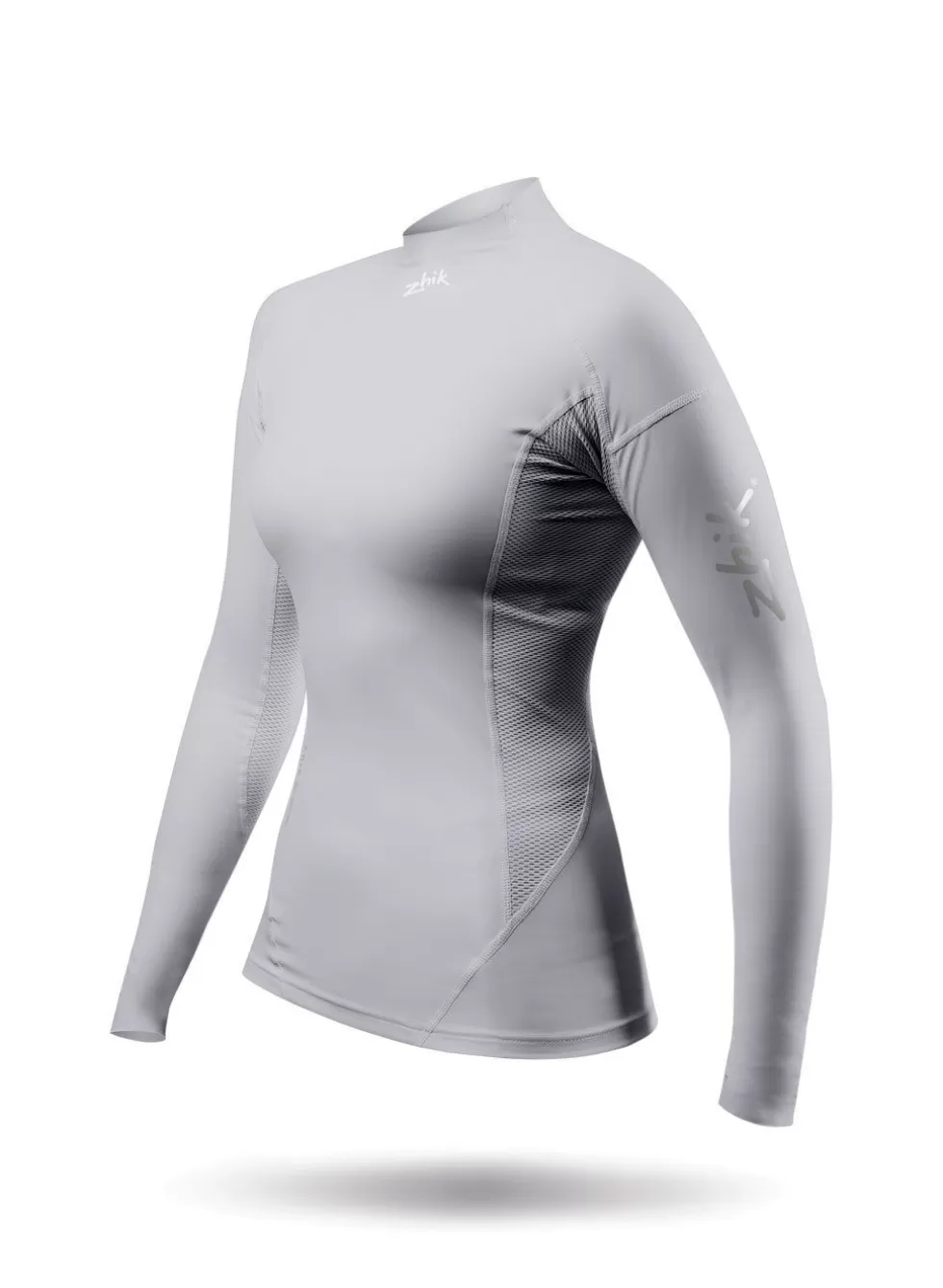 Maglia Confortevole con Protezione UV in Ecospandex Platino - Manica Lunga Elegante per Attività All'aperto (Donna)