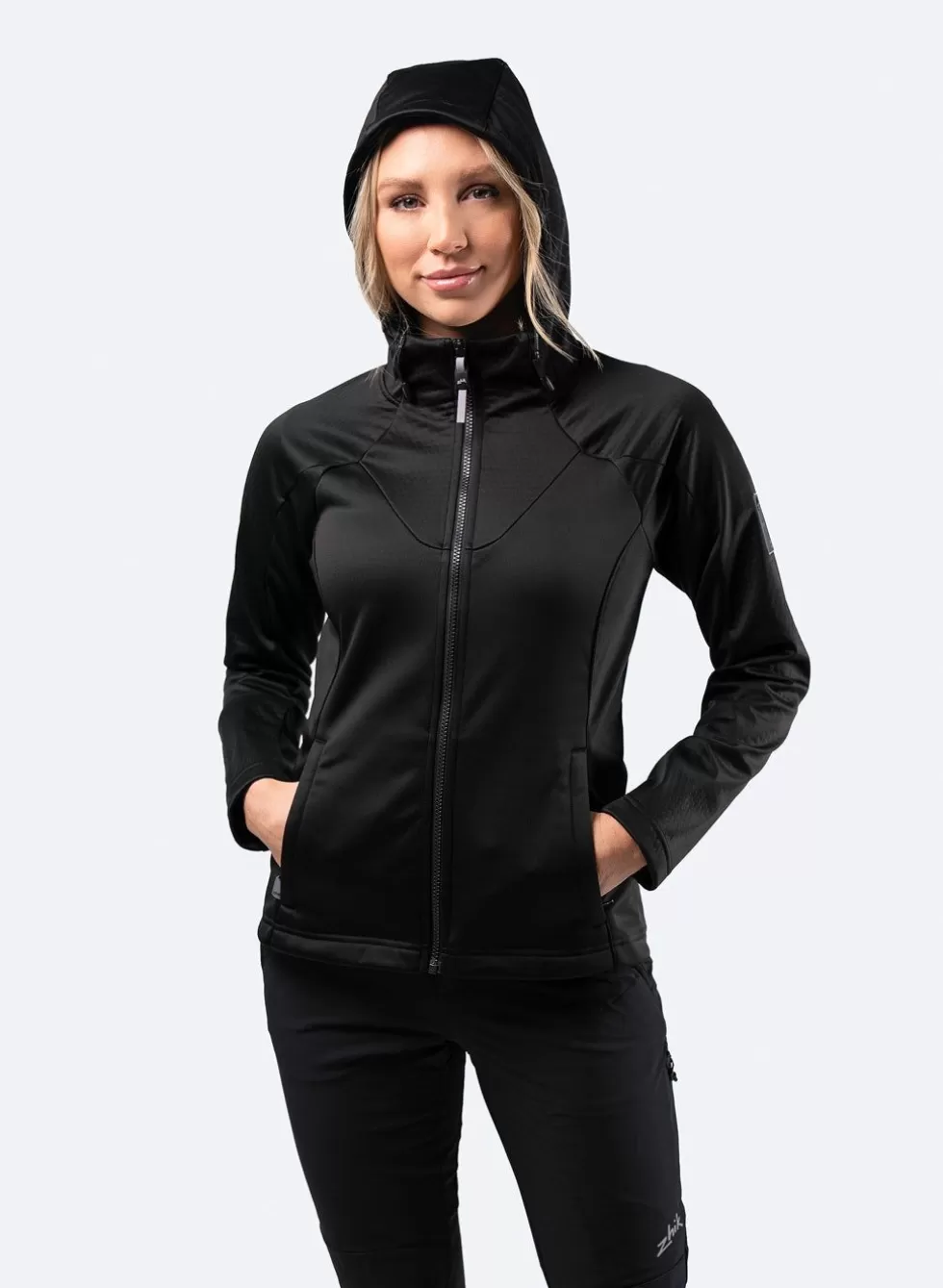Comoda felpa tecnica donna - Nero intenso per sportivi e outdoor