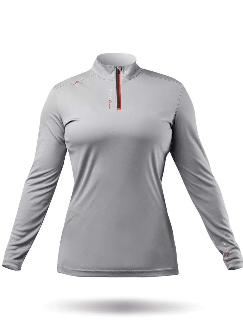 Maglia Sportiva Donna Collo Alto Mezza Zip - Grigio Antivento, Protezione UV e Tessuto Tecnico Traspirante per Massimo Comfort