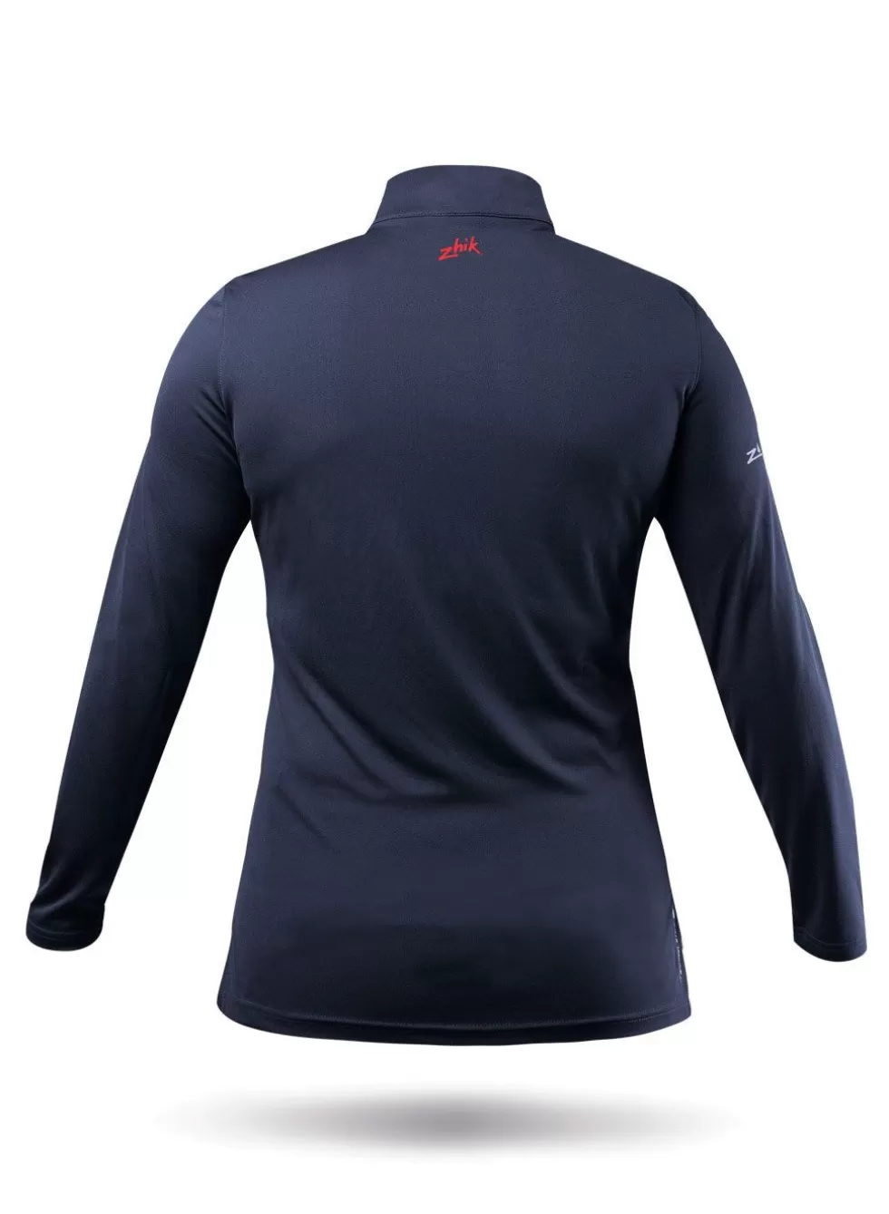 Maglia Tecnica Donna con Protezione UV - Collo Alto e Zip Parziale in Blu Navy, Tessuto Idrorepellente per Sport All'aperto - Linea Attiva Primavera/Estate