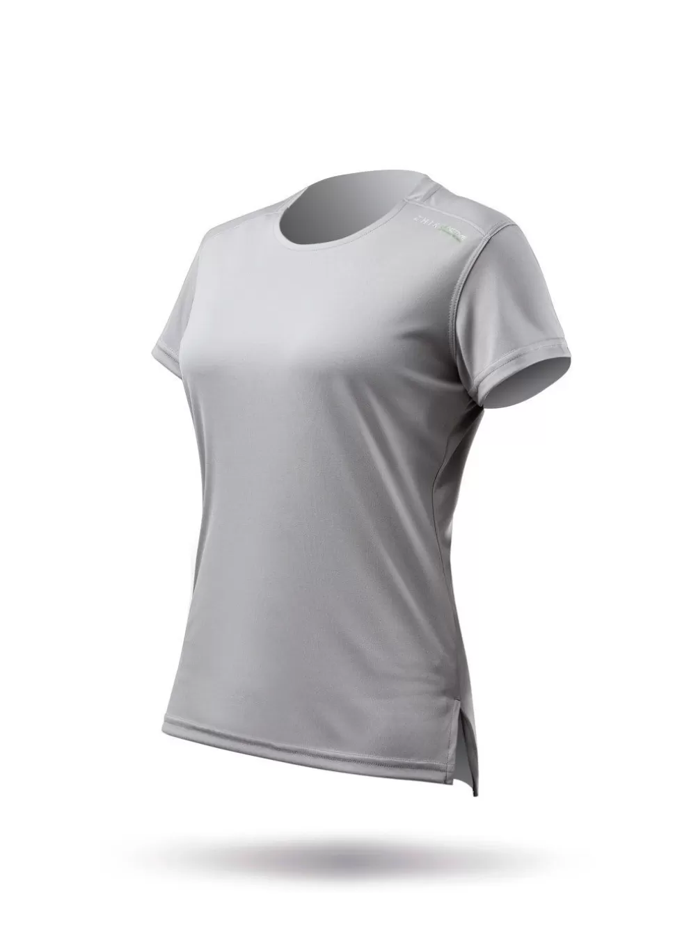 Maglietta estiva anti-UV per donna in grigio antracite con maniche corte e tecnologia di protezione solare