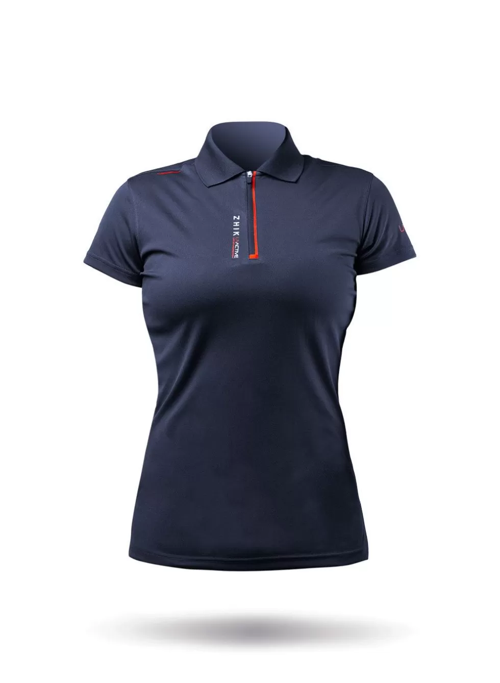 Polo Sportivo Donna con Protezione UV - Blu Marino, Zip Frontale e Tessuto Tecnico (Disponibile in Promozione)