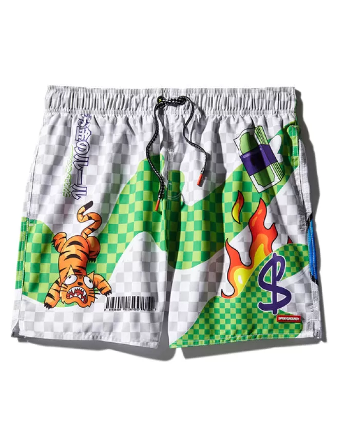 Sprayground Costumi Uomo Stampa Grafica Originale - Boxer da Nuoto Modello Shoto Design Unico