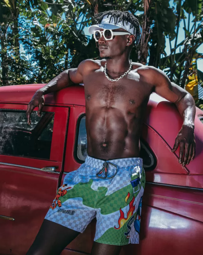 Sprayground Costumi Uomo Stampa Grafica Originale - Boxer da Nuoto Modello Shoto Design Unico
