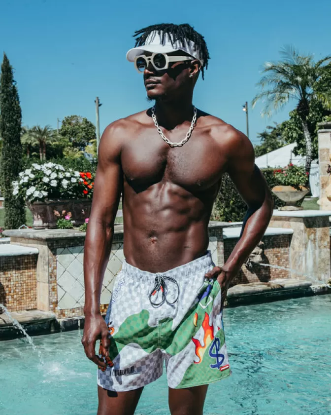 Sprayground Costumi Uomo Stampa Grafica Originale - Boxer da Nuoto Modello Shoto Design Unico