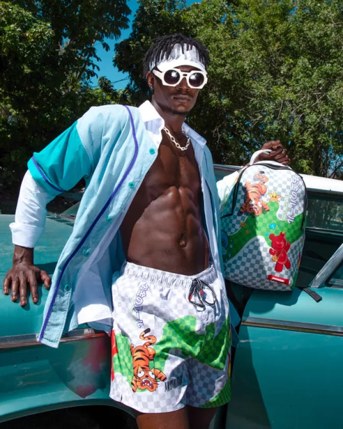 Sprayground Costumi Uomo Stampa Grafica Originale - Boxer da Nuoto Modello Shoto Design Unico