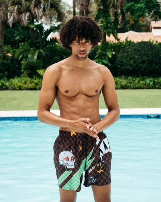 Sprayground Pantaloncini da Nuoto Stile Ribelle con Design Squalo Shock - Costume Uomo Sportivo per Mare e Piscina