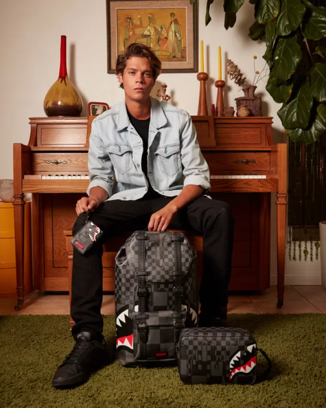 Sprayground Borsa Toiletry Stile Squali Grigi XTC - Portaoggetti da Viaggio Urbani con Design Parigi e Tema Money Bags

(：，
