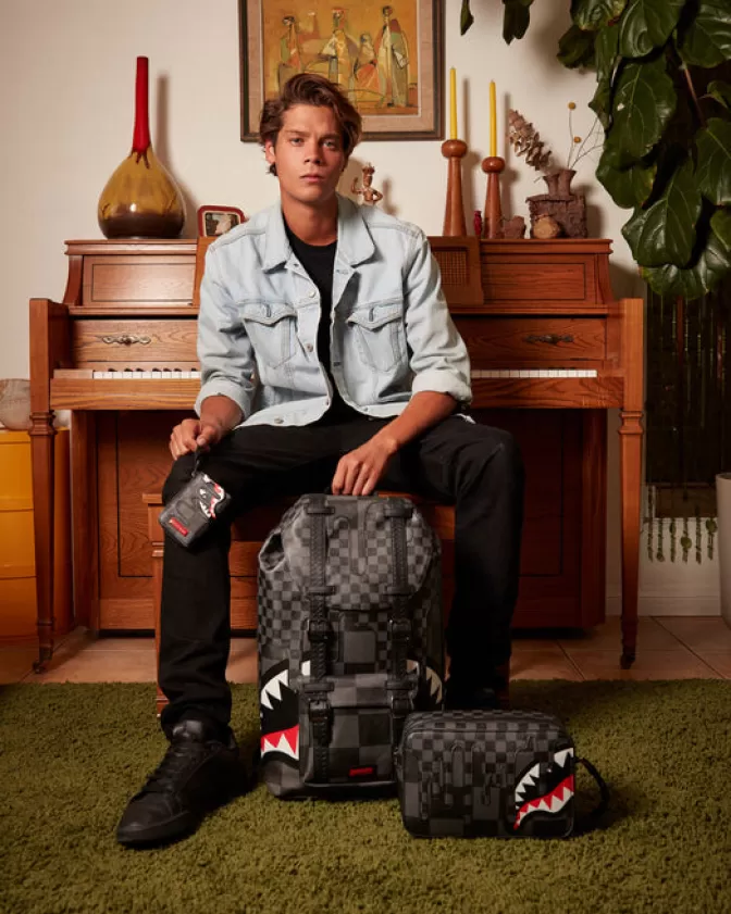 Sprayground Portafoglio XTC - Squali Grigi Streetwear con Tema Parigi, Design Graffiti Urbano