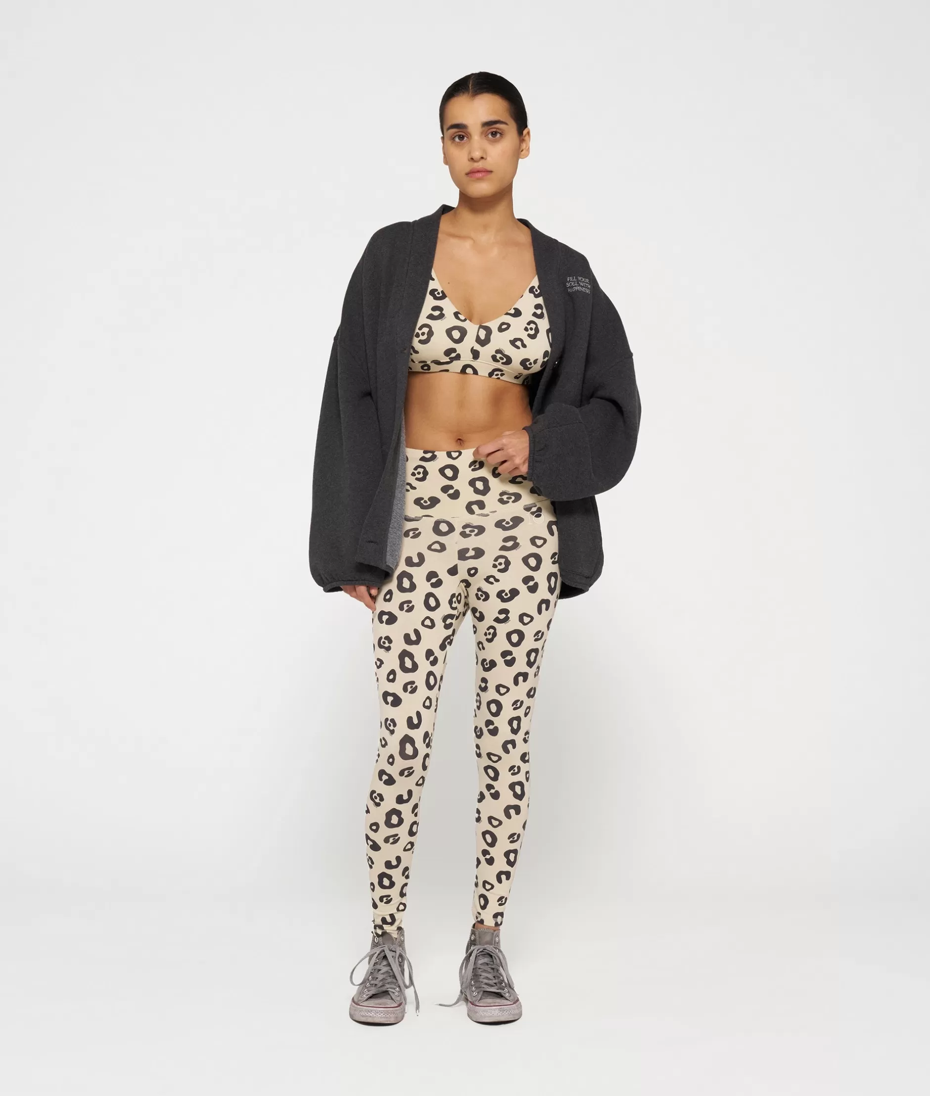 Comode Leggings Yoga Donna con Stampa Leopardo - Pantaloni Sportivi Elastici 10 Giorni
