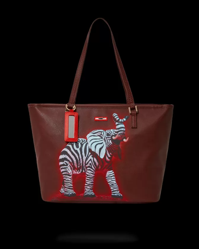 Borsa a Tema Safari: Collaborazione Esclusiva Ron English con Stampe Zebra ed Elefante - Tote Sprayground Collezione Limited Edition
