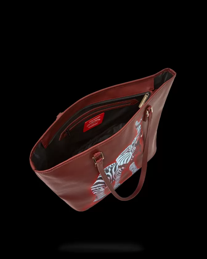 Borsa a Tema Safari: Collaborazione Esclusiva Ron English con Stampe Zebra ed Elefante - Tote Sprayground Collezione Limited Edition