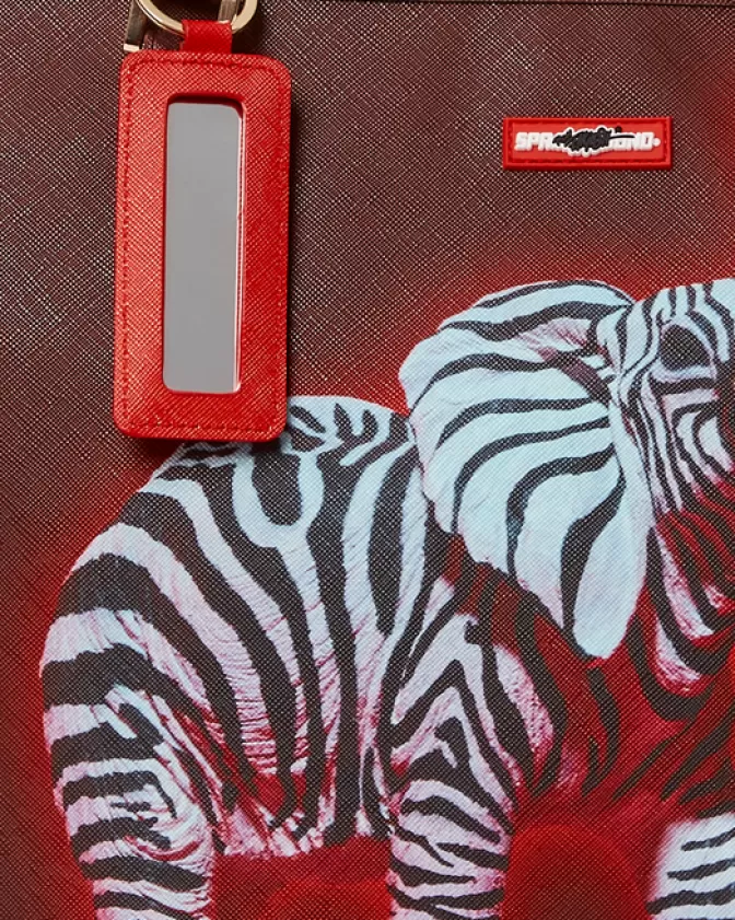 Borsa a Tema Safari: Collaborazione Esclusiva Ron English con Stampe Zebra ed Elefante - Tote Sprayground Collezione Limited Edition