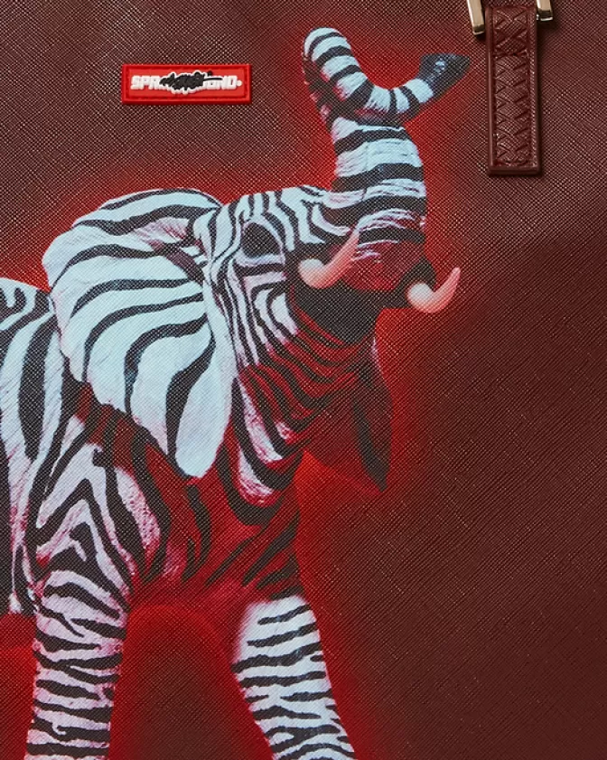 Borsa a Tema Safari: Collaborazione Esclusiva Ron English con Stampe Zebra ed Elefante - Tote Sprayground Collezione Limited Edition