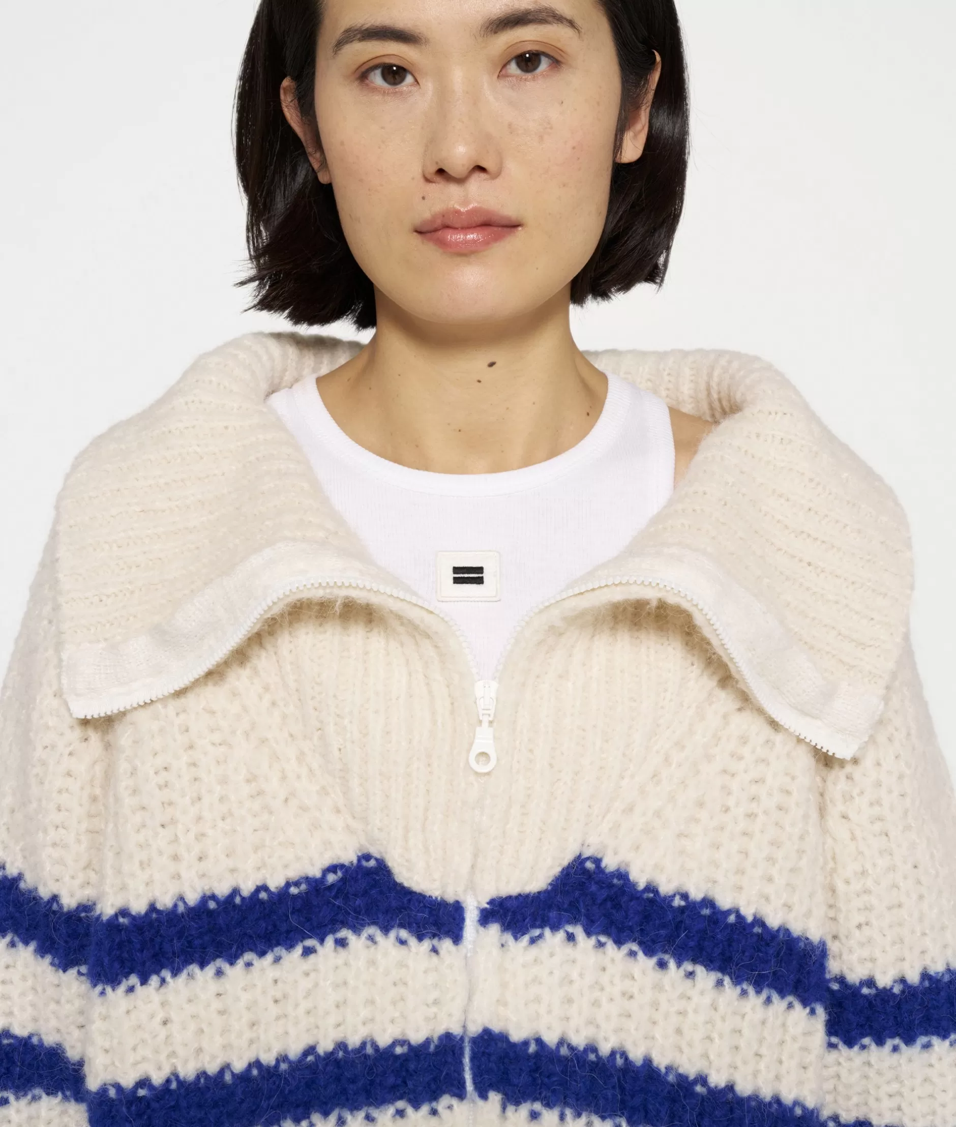 Cardigan Donna con Zip 10DAYS - Maglia a Righe Casual per Look Autunnali