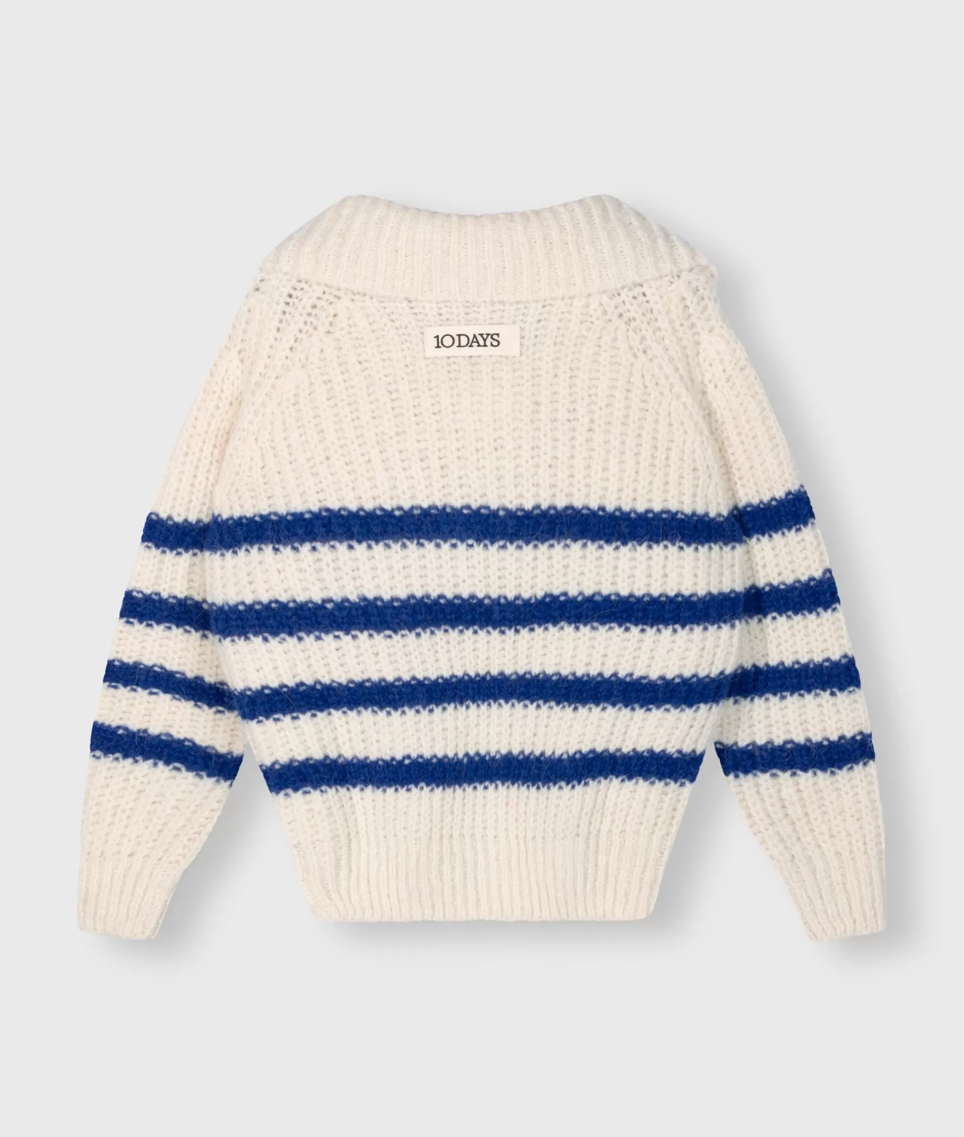 Cardigan Donna con Zip 10DAYS - Maglia a Righe Casual per Look Autunnali